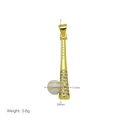 Dettaglio di un ciondolo a mazza da baseball dorato con zirconi, altezza 39 mm - DN260117-J Ciondolo Solo (Senza Catena)