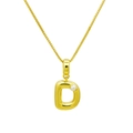 Detail of gold box chain necklace with a letter D pendant and a small white pearl - DN240616-D Pendant Only (Without Chain)