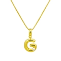 Gros plan détaillé du pendentif lettre G doré avec perle sur une chaîne maille vénitienne - DN240616-G Pendentif Seul (Sans Chaîne)