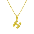 Détail du pendentif lettre H plaqué or avec perle blanche sur une chaîne maille vénitienne - DN240616-H Pendentif Seul (Sans Chaîne)