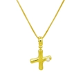 Vue macro détaillée d'un collier avec pendentif lettre X dorée et perle blanche - DN240616-X Pendentif Seul (Sans Chaîne)