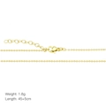 Golden 18k plated square alphabet necklace with lobster clasp and adjustable chain - Chain Only (Without Pendant)