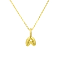 Macro detail of puffy bubble letter A pendant necklace with CZ inlaid bail in gold plating - Letter A Pendant Only (Without Chain)