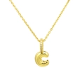 Detail of gold balloon letter C pendant with sparkling cubic zirconia on the bail - Letter C Pendant Only (Without Chain)