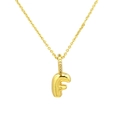 Detail of gold letter F pendant necklace with pavé cubic zirconia on the bail - Letter F Pendant Only (Without Chain)
