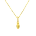 Detail of gold bubble pendant with micro-paved cubic zirconia on polished cross chain - Letter I Pendant Only (Without Chain)