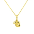 Detailed view of a gold-plated bubble letter t pendant necklace with pavé zircon bale - Letter T Pendant Only (Without Chain)