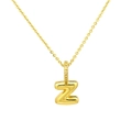 Detail shot of golden balloon 3D letter Z pendant with sparkling pavé cubic zirconia - Letter Z Pendant Only (Without Chain)