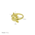 Detail showing 18k gold plated whale ring dimensions 20mm x 17mm weighing 4.1g - Dolphin Style (DR240722-A) / Gold