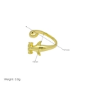 Detail of 18k gold plated hammerhead shark ring with 21mm span and 15mm width measurements - Hammerhead Shark Style (DR240722-B) / Gold