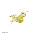 Macro view of gold-plated volleyball and net charm pendant for sports bracelets - Volleyball Net Style (DB240820-B) Pendant Only (Without Chain)