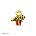 Detail of football charm with soccer jersey and shoe featuring 3.8g weight and 25mm height - Soccer Ball Shoe And Jersey Pendant Only (Without Chain) (DB240822-A)