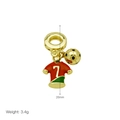 Detail view of soccer jersey pendant with number 7 and ball charm in gold finish - No 7 Jersey And Soccer Ball Pendant Only (Without Chain) (DB240822-B)