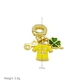Detail of soccer themed pendant with gold infinity symbol, yellow jersey and green clover - Yellow Jersey And Clover Pendant Only (Without Chain) (DB240822-D)