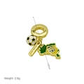 Detailansicht eines 28mm Fußballanhängers mit Forever-Schild und Brasilien-Flagge - Brasilien Karte Und Fußball Anhänger Ohne Kette (DB240822-F)