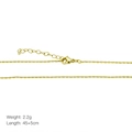 Detail of 45+5cm gold bamboo bead chain necklace with lobster clasp and extension link - Bamboo Joint Extender Chain / Gold