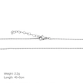Detail of silver bamboo bead chain with lobster clasp and adjustable extender, 45+5cm - Bamboo Joint Extender Chain / Silver