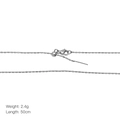 Detail of bead chain necklace showing lobster clasp and needle-end adjustable slider - Bamboo Joint Universal Chain / Silver