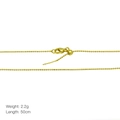 Vue détaillée du collier doré en perles de bambou avec fermoir mousqueton réglable et curseur - Round Bead Universal Chain / Or