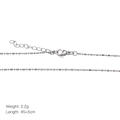 Détail du collier à billes argenté avec fermoir réglable, longueur de 45+5 cm - Bamboo Joint with Bead Extender Chain / Argent