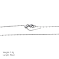 Détail de chaîne à billes argentée avec fermoir homard et curseur de réglage à aiguille - Bamboo Joint with Bead Universal Chain / Argent