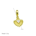 Close-up of golden sunburst heart pendant with white center, 27mm height and 2.3g weight - Heart Sunburst Style (DB240911-D)