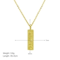 Détail du pendentif rectangulaire plaqué or 18 carats avec motif soleil et zircon - Style de Pendentif Relief Étoile Lune (DN241022-C)