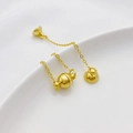 Polished 14K gold plated magnetic ball clasp with chain for jewelry necklace making - 18K Gold Spherical Magnetic Clasp (8mm)