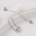 Silver 14K gold-plated magnetic cylinder clasp with fine link chain for jewelry making - White Gold Cylindrical Magnetic Clasp (6mm)