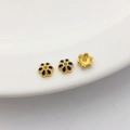 Blauwe cloisonné bloem kralenkapjes met 18K vergulding voor DIY sieraden maken - Stijl 1 Bloemkapje 5mm