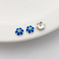 Blau-grüne 18K vergoldete Emaille-Blumen-Perlenkappen für DIY-Schmuckherstellung - Stil 10 Blumenkappe 8mm