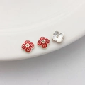 Rote Cloisonné-Blüten-Zwischenperlen mit 18K-Vergoldung für DIY-Schmuckherstellung - Stil 12 Blumenkappe 8mm