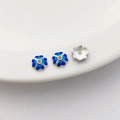 Blumen-Perlenkappe mit königsblauer Emaille und 18K Vergoldung für DIY-Schmuck - Stil 16 Blumenkappe 8mm