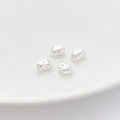 Cuentas espaciadoras de metal plateado con textura de roca irregular para joyería DIY - 5# Plateado 7*5*4mm Agujero 0.8mm