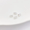 Juego de cuatro cuentas barrocas con forma de rostro humano bañadas en oro 14K para joyas - 7# Plateado 8*5*4.5mm Agujero 1.0mm