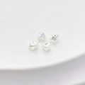 Cuentas plateadas irregulares para joyería DIY con textura bañada en oro 14K - 9# Plateado 6.5*6*6mm Agujero 0.8mm