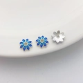Blaue Emaille Blumenperlen mit 18K Goldbeschichtung für DIY Schmuckherstellung - Stil 22 Blumenkappe 10mm