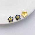 Blaueberzug fuer DIY Schmuck und Armbaender - Stil 23 Blumenkappe 12mm Loch 2mm