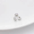 Drie zilverkleurige zeshoekige kralen met witte zirkonia pavé voor doe-het-zelf sieraden - 1# Zeshoek (5*3.2mm)