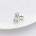 Drie zilveren sneeuwvlok kralen met zirkonia inlays voor doe-het-zelf sieraden - 2# Holle Geometrische Cilinder (8*8mm)