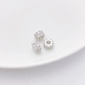 Tres abalorios cilíndricos de plata con circonitas para collares y pulseras de bricolaje - 9# Cuenta de Strass Incrustada (9*5.2mm)