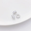 Cuentas espaciadoras de copo de nieve plateadas con circonita para joyería DIY - 11# Cuenta de Varias Garras (9*4.5mm)