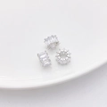 Tres cuentas cilíndricas plateadas copo de nieve con circonitas para collares DIY - 12# Cilindro de Strass Cuadrado (10*6mm)