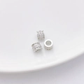 Espaciadores de engranaje plateados con circonitas para creación de joyería - 13# Cilindro de Pavé Hueco (5.5*7mm)