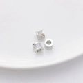 Cuenta espaciadora plateada con micro pavé de circonitas para joyería DIY - 16# Cuenta de Cilindro Pavé (6.5*7.5mm)