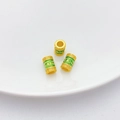 Cuenta cilíndrica mantra dorada con esmalte verde para creación de joyas DIY - Cuenta de Barril (7x11mm) / Verde