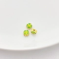 Golden four-leaf clover beads with green enamel finish for DIY jewelry making - Four Leaf Clover Spacer Bead / 6.5*4mm