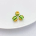 Tres cuentas de mantra bañadas en oro con esmalte verde para joyería artesanal - Cuenta de Tambor (10x11mm) / Verde