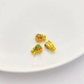 Golden dragon head charm bead with red and green enamel for DIY jewelry making - Sand Gold Dragon Head Spacer Bead 7*11mm / 7*11mm