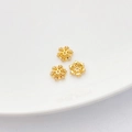 Prachtige 18K vergulde bloem tussenkraal met zirkonia voor het maken van sieraden - Stijl 2 Bloemkapje 7mm Gat 1.0mm